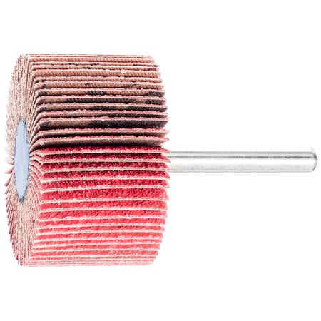 Pferd 2" x 1" Mounted Flap Wheel - 1/4" Shank - Ceramic Oxide - 80 Grit 45291